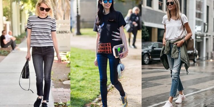 Quần jean phối giày Sneaker: Phong cách cơ bản không bao giờ lỗi mốt 3 Để diện quần jean và giày sneaker một cách hài hòa, có một số lưu ý bạn cần ghi nhớ