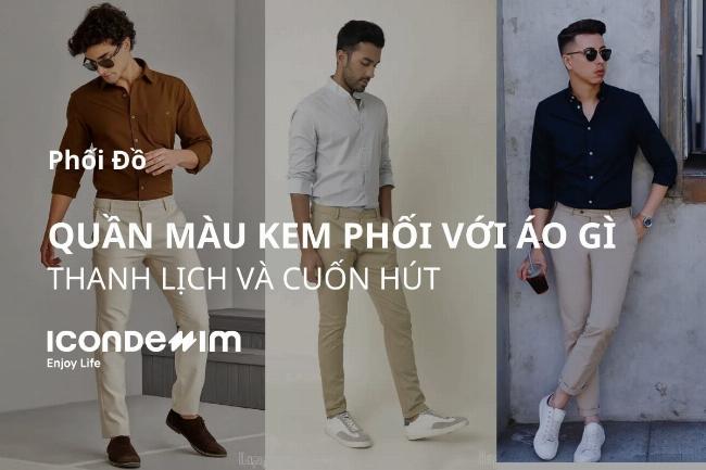 Sơ mi và quần chinos kết hợp giày tây nâu