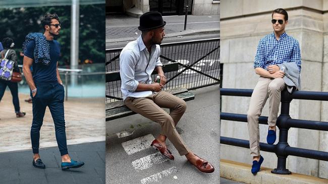 Hình ảnh phối đồ công sở và giày lười nam