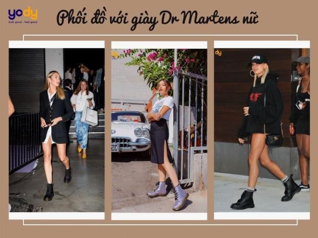Váy midi quyến rũ với giày Dr Martens nữ