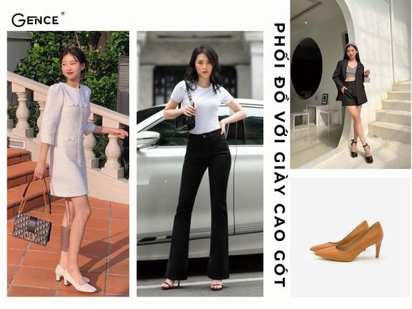 Phối đồ với giày sandal cao gót và quần jeans ôm
