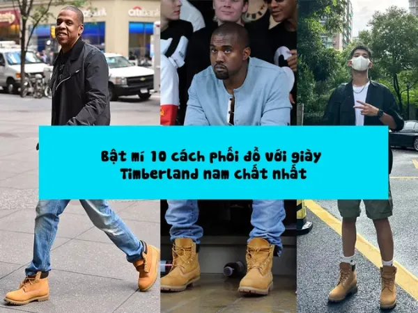 Quần khaki phối giày Timberland nam, tạo vẻ lịch lãm