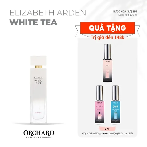 Các thành phần hương liệu chính của nước hoa Elizabeth Arden White Tea trên nền trắng